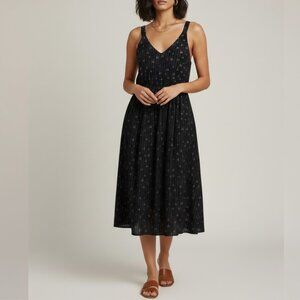 DES PETITS HAUTS Navy Fit & Flare Dress Womens Sz S Chich Beach Travel Vacation